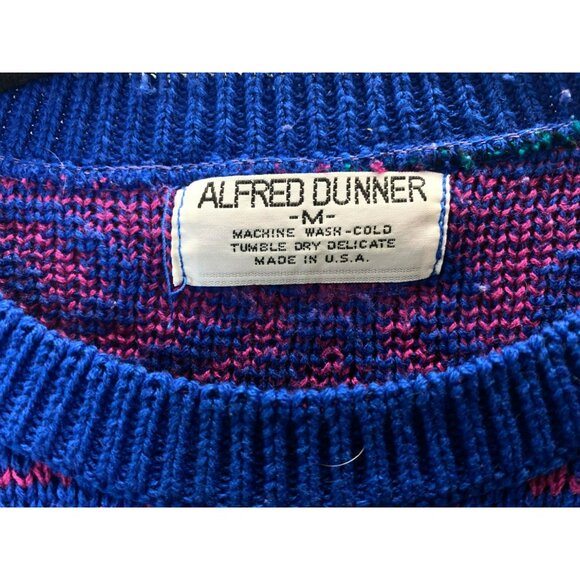 Vintage Coogi Style Geometric Memphis 80s Hip Hop Womens Alfred Dunner Sweater - Picture 4 of 7